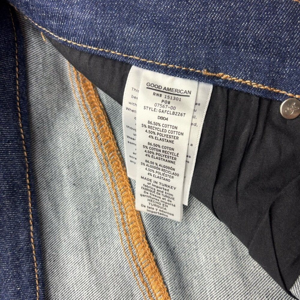 Good American x Calik Denim Boot Cut High Rise Jeans Dark Wash Women’s 28-32 - Picture 8 of 14